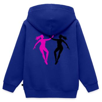 Volleyball Spielerin Silhouette - Kinder Premium Organic Zip Hoodie - Royalblau - Hinten - AI Model Kid Male (0cm)