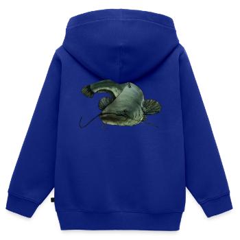 Wels - Kinder Premium Organic Zip Hoodie - Royalblau - Hinten - AI Model Kid Male (0cm)