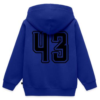 43 Symbole numérique - Sweat Premium à capuche zippé enfant bio - bleu roi - Dos - AI Model Kid Male (0cm)