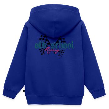 old school racing - Kinder Premium Organic Zip Hoodie - Royalblau - Hinten - AI Model Kid Male (0cm)