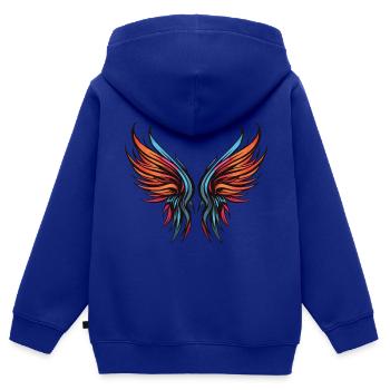Flügel Symbol - Kinder Premium Organic Zip Hoodie - Royalblau - Hinten - AI Model Kid Male (0cm)