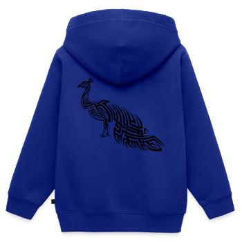 Pfau Tribal Tattoo - Kinder Premium Organic Zip Hoodie - Royalblau - Hinten - AI Model Kid Male (0cm)