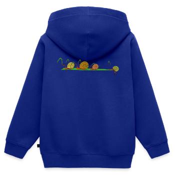 Schneckentrail - Kinder Premium Organic Zip Hoodie - Royalblau - Hinten - AI Model Kid Male (0cm)