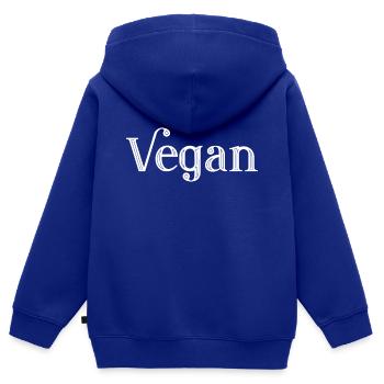 VEGAN - Veganerin - Veganer - tierlieb - Kinder Premium Organic Zip Hoodie - Royalblau - Hinten - AI Model Kid Male (0cm)
