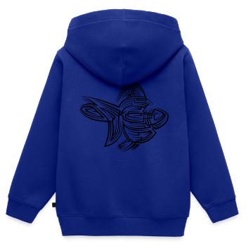 Goldfisch Tribal Tattoo - Kinder Premium Organic Zip Hoodie - Royalblau - Hinten - AI Model Kid Male (0cm)