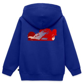 Roter Rennwagen - Kinder Premium Organic Zip Hoodie - Royalblau - Hinten - AI Model Kid Male (0cm)