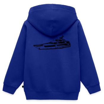 yacht - Kinder Premium Organic Zip Hoodie - Royalblau - Hinten - AI Model Kid Male (0cm)