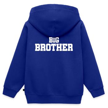 Big Brother - Big Brother - Børn - Søskende - Premium børne zip-hættetrøje økologisk - kongeblå - Bagpå - AI Model Kid Male (0cm)