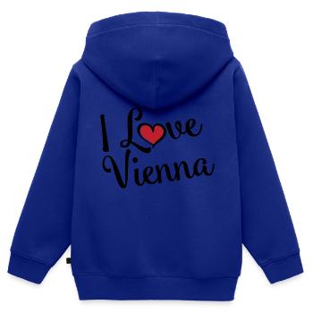 I Love Vienna - Kinder Premium Organic Zip Hoodie - Royalblau - Hinten - AI Model Kid Male (0cm)