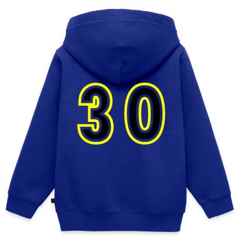 30 Zahl College - Kinder Premium Organic Zip Hoodie - Royalblau - Hinten - AI Model Kid Male (0cm)