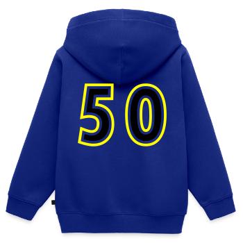 52 Zahl College - Kinder Premium Organic Zip Hoodie - Royalblau - Hinten - AI Model Kid Male (0cm)