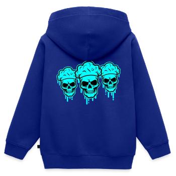 Chefkoch Skelett - Kinder Premium Organic Zip Hoodie - Royalblau - Hinten - AI Model Kid Male (0cm)