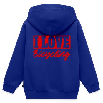 Ich Liebe Fahrradfahren - Kinder Premium Organic Zip Hoodie - Royalblau - Hinten - AI Model Kid Male (0cm)