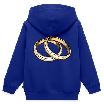 Eheringe Hochzeit - Kinder Premium Organic Zip Hoodie - Royalblau - Hinten - AI Model Kid Male (0cm)
