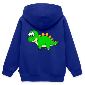 Dinosaur stegosaurus Comic - Kids Premium Organic Zip-up Hoodie - royal blue - Back - AI Model Kid Male (0cm)