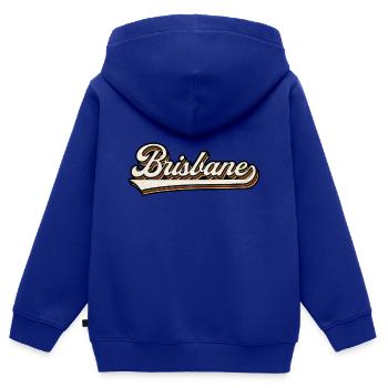 Vintage Brisbane Australie - Sweat Premium à capuche zippé enfant bio - bleu roi - Dos - AI Model Kid Male (0cm)