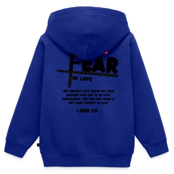 In der Liebe gibt es keine Angst - Kinder Premium Organic Zip Hoodie - Royalblau - Hinten - AI Model Kid Male (0cm)