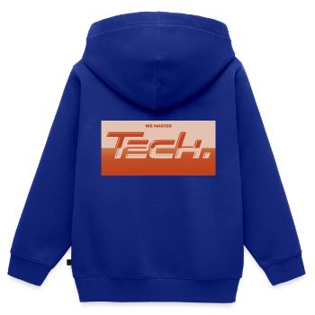 Technologie - Kinder Premium Organic Zip Hoodie - Royalblau - Hinten - AI Model Kid Male (0cm)