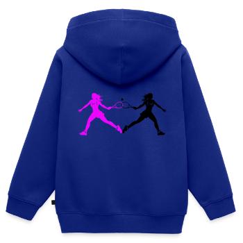 Tennis Spielerin Silhouette - Kinder Premium Organic Zip Hoodie - Royalblau - Hinten - AI Model Kid Male (0cm)