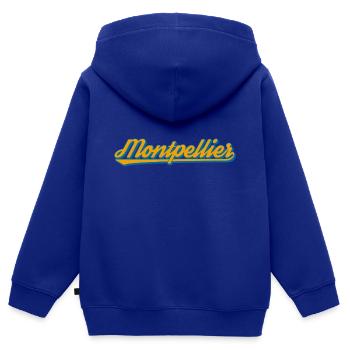 Vintage Montpellier Schriftzug - Kinder Premium Organic Zip Hoodie - Royalblau - Hinten - AI Model Kid Male (0cm)