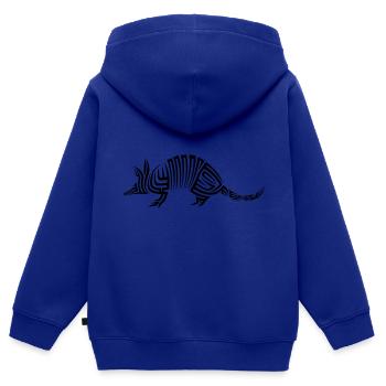 Gürteltier Tribal Tattoo - Kinder Premium Organic Zip Hoodie - Royalblau - Hinten - AI Model Kid Male (0cm)
