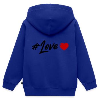Liebe Herz - Kinder Premium Organic Zip Hoodie - Royalblau - Hinten - AI Model Kid Male (0cm)