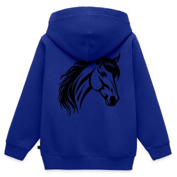 Pferd Kopf - Kinder Premium Organic Zip Hoodie - Royalblau - Hinten - AI Model Kid Male (0cm)