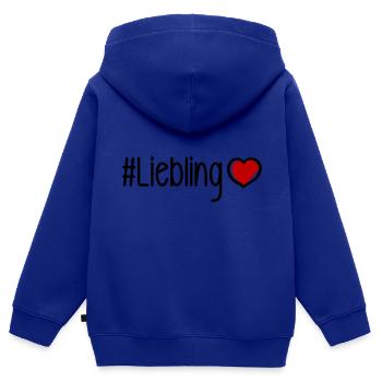 Cœur chéri - Sweat Premium à capuche zippé enfant bio - bleu roi - Dos - AI Model Kid Male (0cm)