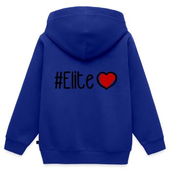 Cœur d’élite - Sweat Premium à capuche zippé enfant bio - bleu roi - Dos - AI Model Kid Male (0cm)