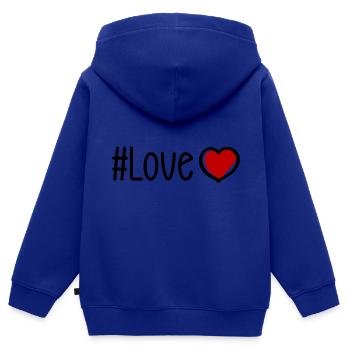 Liebe Herz - Kinder Premium Organic Zip Hoodie - Royalblau - Hinten - AI Model Kid Male (0cm)