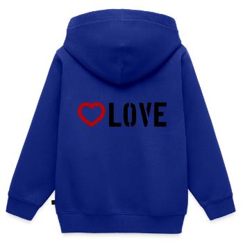 Liebe Herz - Kinder Premium Organic Zip Hoodie - Royalblau - Hinten - AI Model Kid Male (0cm)