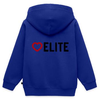 Cœur d’élite - Sweat Premium à capuche zippé enfant bio - bleu roi - Dos - AI Model Kid Male (0cm)