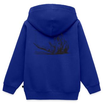 Nashorn - Kinder Premium Organic Zip Hoodie - Royalblau - Hinten - AI Model Kid Male (0cm)