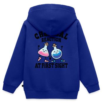 Chemische Reaktion auf den ersten Blick - Kinder Premium Organic Zip Hoodie - Royalblau - Hinten - AI Model Kid Male (0cm)