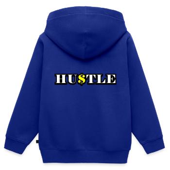 Hustle Quote - Kinder Premium Organic Zip Hoodie - Royalblau - Hinten - AI Model Kid Male (0cm)