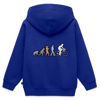 Evolution of bike Men white grunge - Kids Premium Organic Zip-up Hoodie - royal blue - Back - AI Model Kid Male (0cm)