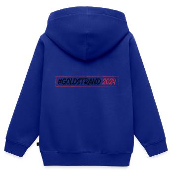 Sables d’or 2024 - Sweat Premium à capuche zippé enfant bio - bleu roi - Dos - AI Model Kid Male (0cm)