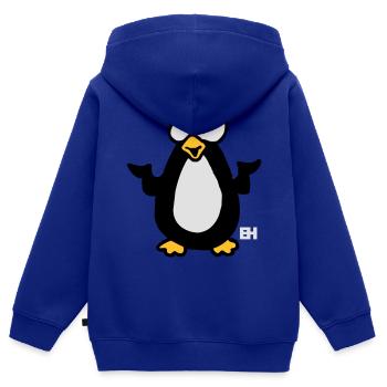 Manchot - Sweat Premium à capuche zippé enfant bio - bleu roi - Dos - AI Model Kid Male (0cm)