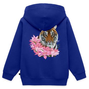 bengalischer Tiger - Kinder Premium Organic Zip Hoodie - Royalblau - Hinten - AI Model Kid Male (0cm)