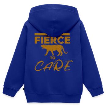 Tiger - Africa - Wilderness - Nature Conservation - Kids Premium Organic Zip-up Hoodie - royal blue - Back - AI Model Kid Male (0cm)