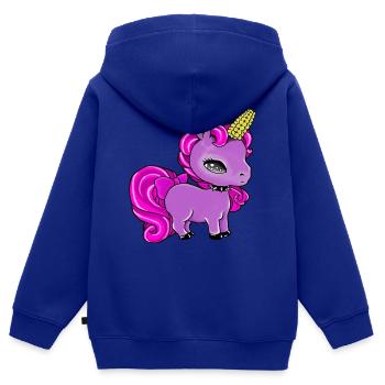 Uni (Mai) - Kinder Premium Organic Zip Hoodie - Royalblau - Hinten - AI Model Kid Male (0cm)