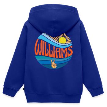 Williams Hemd Vintage Sunset Williams Groovy Krawatte - Kinder Premium Organic Zip Hoodie - Royalblau - Hinten - AI Model Kid Male (0cm)