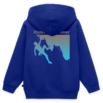 Climbing Forever / climbing sport forever - Kids Premium Organic Zip-up Hoodie - royal blue - Back - AI Model Kid Male (0cm)
