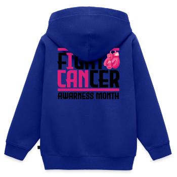 Krebs bekämpfen. Monat des Bewusstseins. - Kinder Premium Organic Zip Hoodie - Royalblau - Hinten - AI Model Kid Male (0cm)
