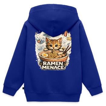 Ramen Nudeln Kawaii Katze Japanische Nudeln - Kinder Premium Organic Zip Hoodie - Royalblau - Hinten - AI Model Kid Male (0cm)