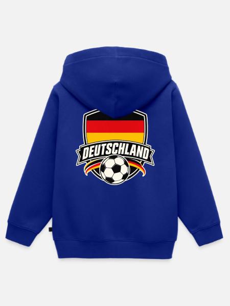 Deutschland Fußball - Kinder Premium Organic Zip Hoodie - Royalblau