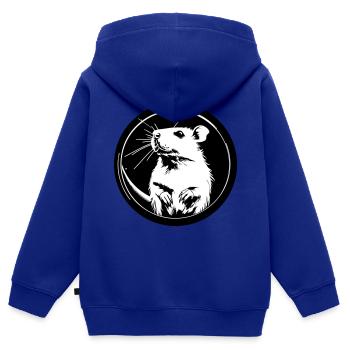 souris - Sweat Premium à capuche zippé enfant bio - bleu roi - Dos - AI Model Kid Male (0cm)