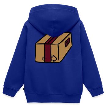 Paket Zusteller Sendung Lieferung Paketbote Post - Kinder Premium Organic Zip Hoodie - Royalblau - Hinten - AI Model Kid Male (0cm)