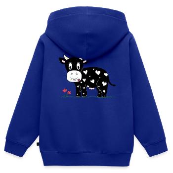 Warm cow :o) - Kids Premium Organic Zip-up Hoodie - royal blue - Back - AI Model Kid Male (0cm)