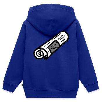 Zeitungsausträger Zeitung newspaper - Kinder Premium Organic Zip Hoodie - Royalblau - Hinten - AI Model Kid Male (0cm)